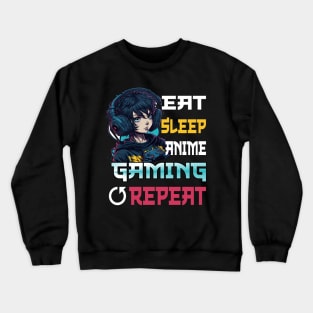 Eat Sleep Anime Gaming Repeat Kawaii Otaku Anime Manga Crewneck Sweatshirt